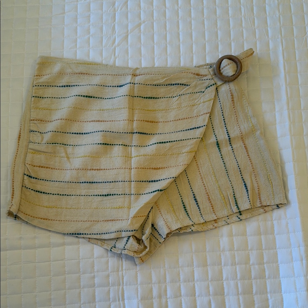 Urban Outfitters Beige Striped Skorts